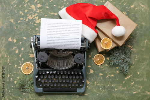 Vintage typewriter with San...