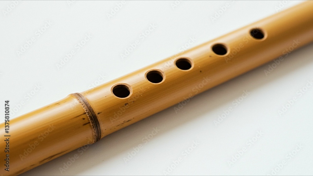 Naklejka premium Bamboo Flute CloseUp