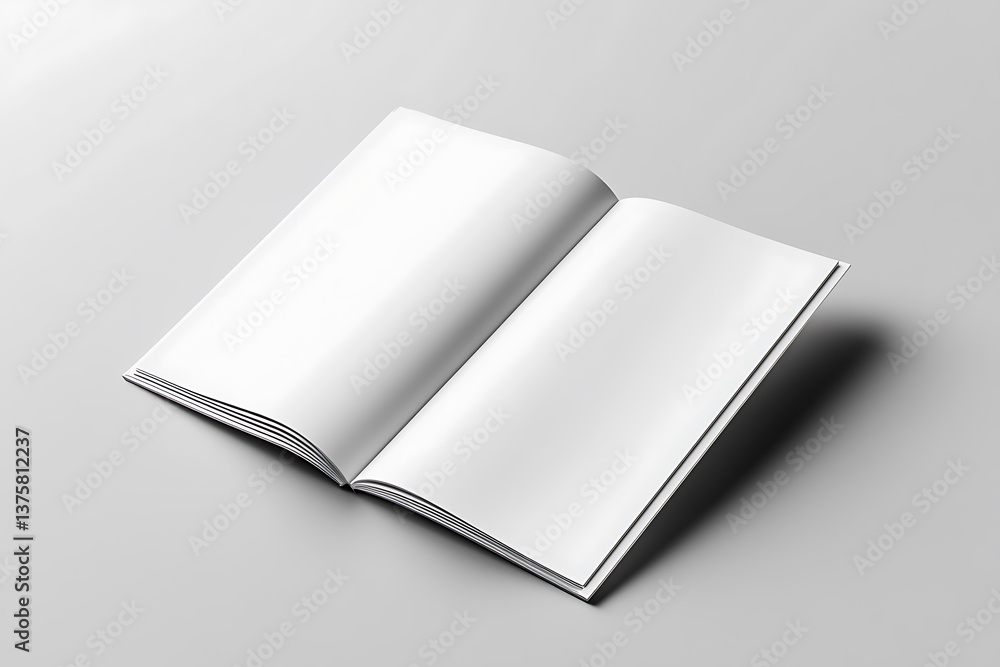 Open Brochure Mockup with Blank White Pages on a Clean Grayish Background Open Brochure Mockup with Blank White Pages on a Clean Grayish Background