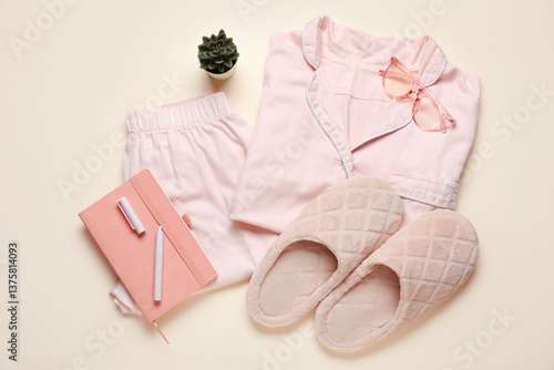 Comfortable pink pajamas, s...