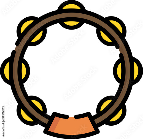 tambourine Illustration on a white background