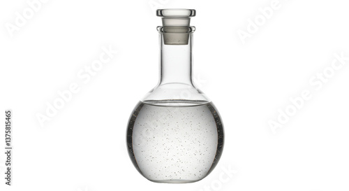 Foto Isolated Round Bottom Flask with Clear Liquid