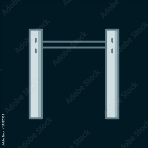 Line Sport horizontal bar icon isolated on black background. Flat filled outline style with shadow. Vector