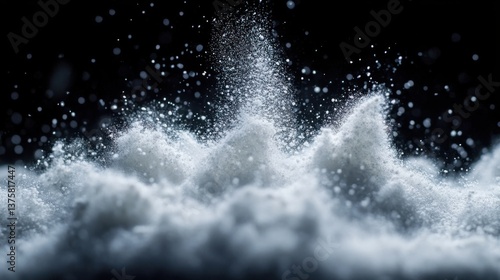 Wallpaper Mural A close-up image of water droplets creating a misty effect, resembling waves or frothy foam against a dark background. Torontodigital.ca