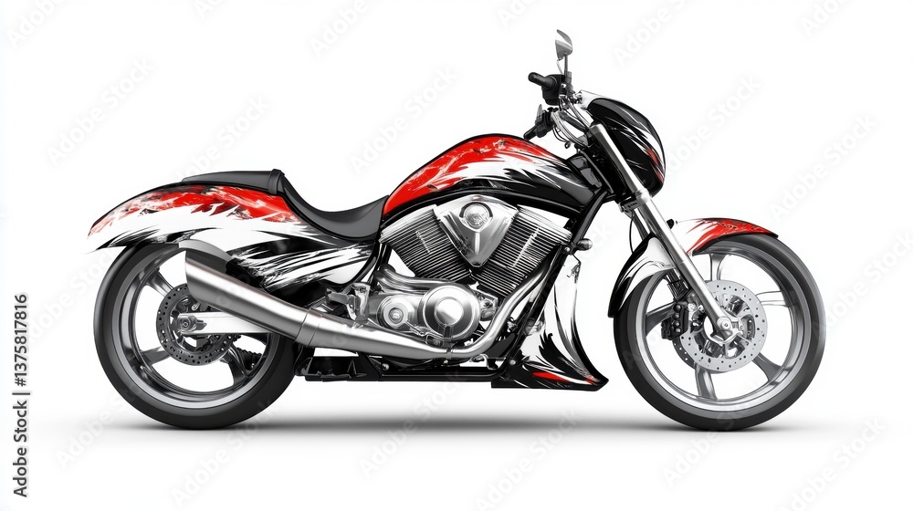 Vibrant Custom Motorcycle with Bold Graphics and Sleek Design Vibrant Custom Motorcycle with Bold Graphics and Sleek Design