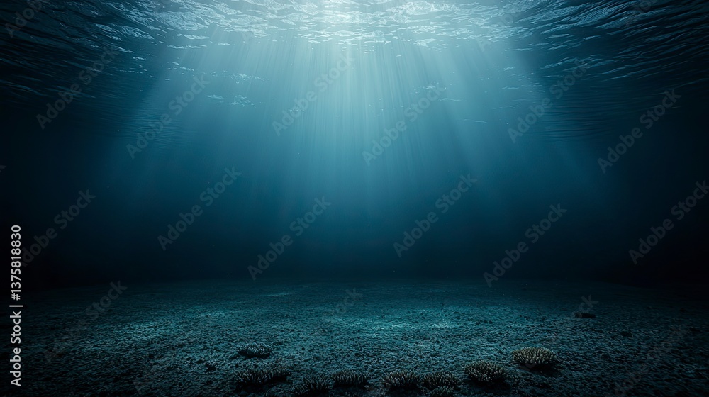 Fototapeta premium Underwater scene, sunbeams