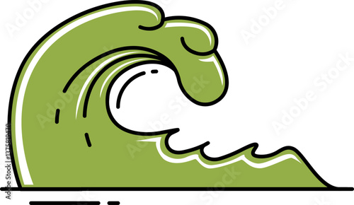 tsunami Illustration on a white background