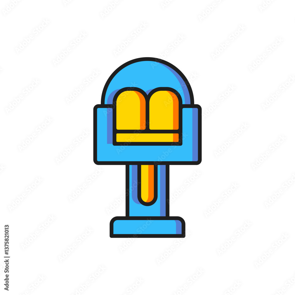 Color Attraction carousel icon isolated on white background. Amusement park. Childrens entertainment playground, recreation park. Flat filled outline style with shadow. Vector Color Attraction carousel icon isolated on white background. Amusement park. Childrens entertainment playground, recreation park. Flat filled outline style with shadow. Vector