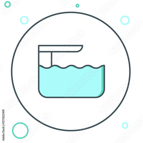 Line Diving board or springboard icon isolated on white background. Colorful outline concept. Vector