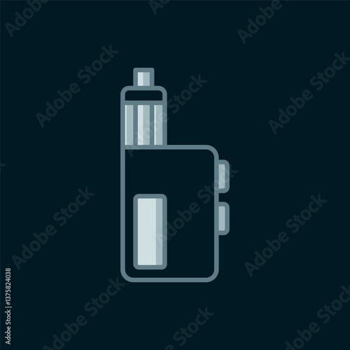 Line Vape mod device icon isolated on black background. Vape smoking tool. Vaporizer Device. Flat filled outline style with shadow. Vector