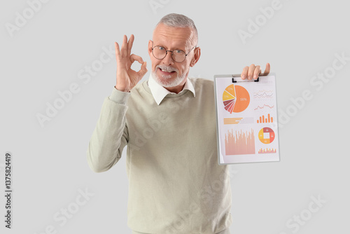 Senior businessman holding ...
