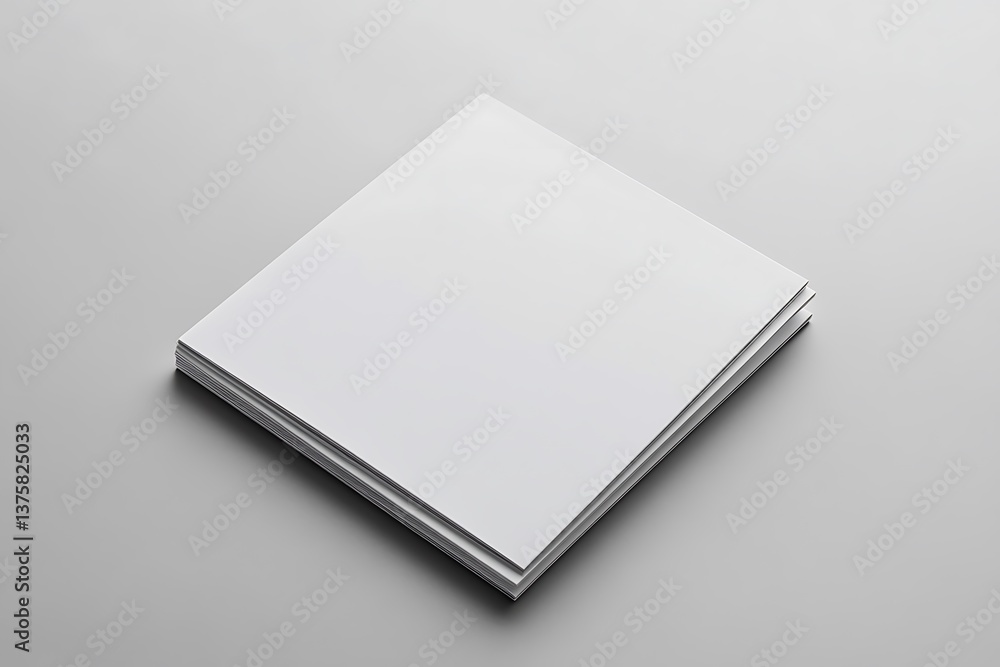 Stack of Square Papers on a Gray Background in Minimalist Style Still Life Stack of Square Papers on a Gray Background in Minimalist Style Still Life