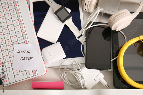 Different gadgets and stick...