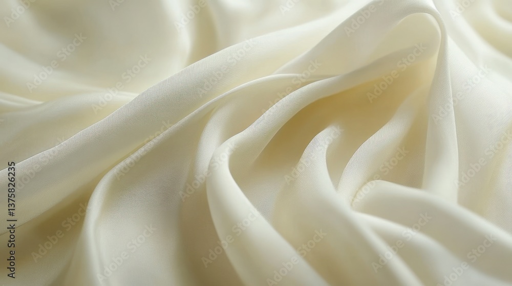 Obraz premium Luxurious cream fabric, softly glowing with a subtle sheen. Elegant texture invites touch
