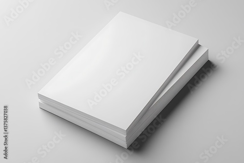 Stacked White Paper Reams on Grey Background A4 Paper Pile Stationary Office