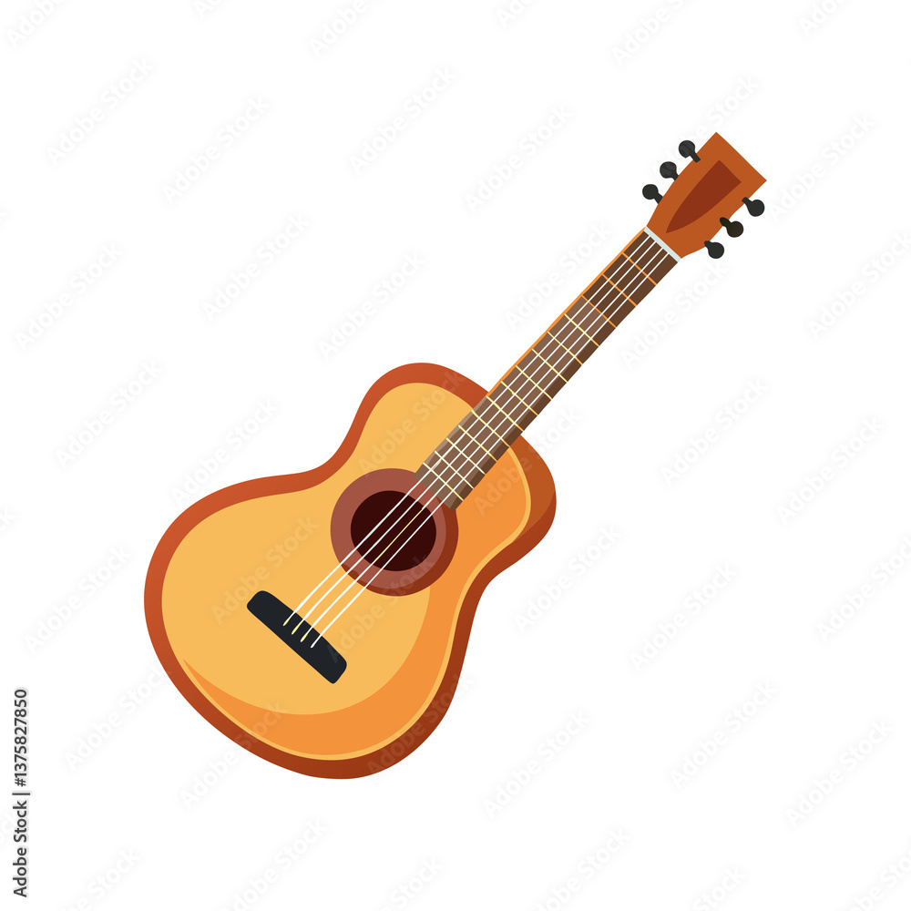 Fototapeta premium Acoustic guitar on white background