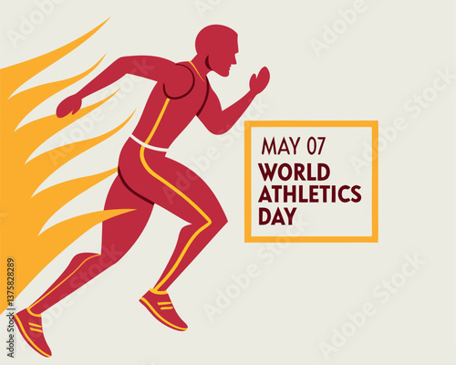 Celebrate World Athletics Day on May 7th with this dynamic runner illustration.
