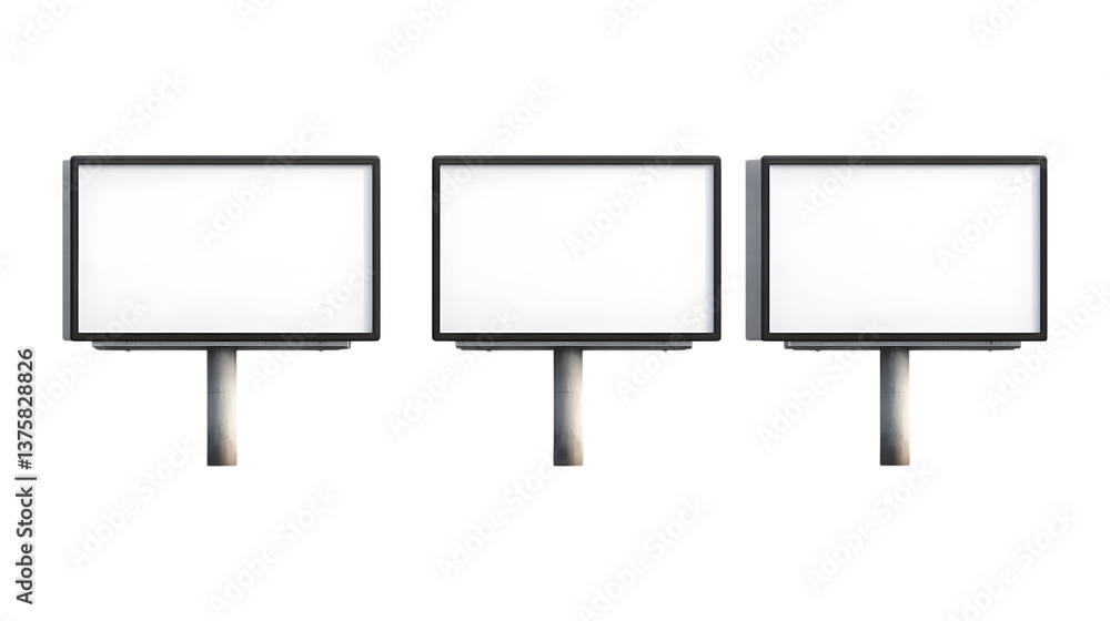 Billboard Set of Three Different Poses on Transparent Background for Advertising, Marketing, or Event Promotion Billboard Set of Three Different Poses on Transparent Background for Advertising, Marketing, or Event Promotion