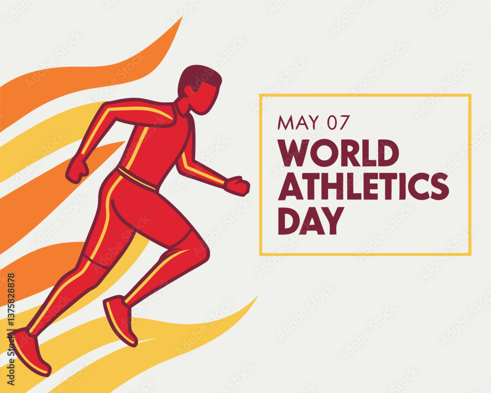 Fototapeta premium Celebrate World Athletics Day on May 7th with this dynamic runner illustration.