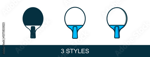 Filled outline Racket for playing table tennis icon isolated on white background. Vector