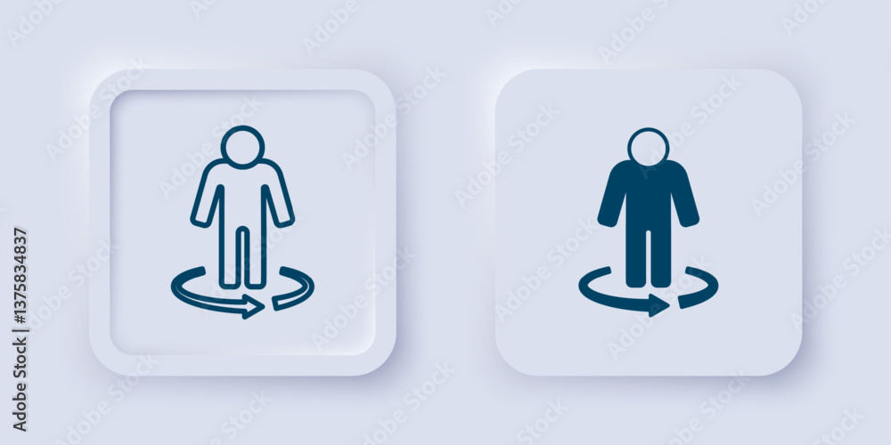 Filled and outline 3d modeling icon isolated on grey background. Augmented reality or virtual reality. Square button. Vector Filled and outline 3d modeling icon isolated on grey background. Augmented reality or virtual reality. Square button. Vector