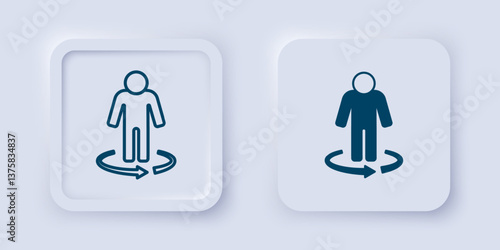 Filled and outline 3d modeling icon isolated on grey background. Augmented reality or virtual reality. Square button. Vector