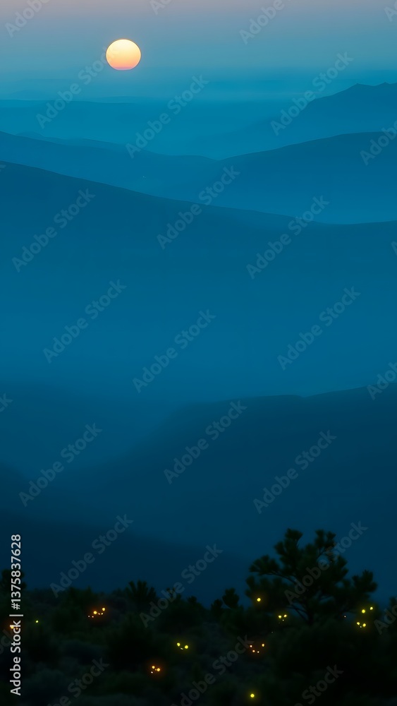 Fototapeta premium Twilight Mountain Serenity