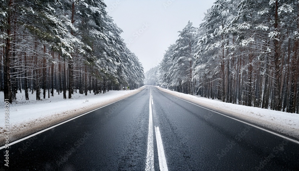 Fototapeta premium road in winter