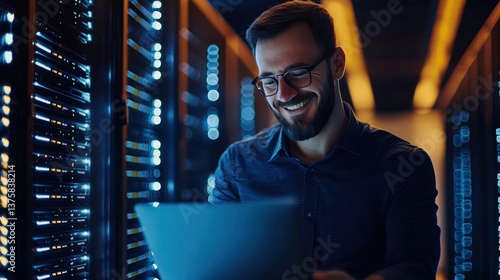 Professional IT Specialist in Datacenter Overseeing Cloud Computing Server Farm