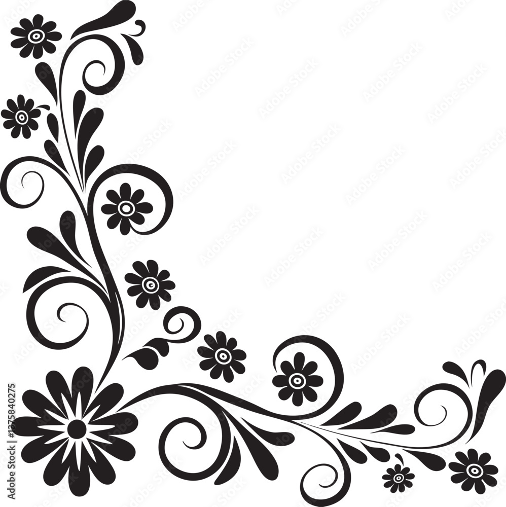 Stunning Monochrome Floral Vector Art for Design Projects Art & Illustration Stunning Monochrome Floral Vector Art for Design Projects Art & Illustration