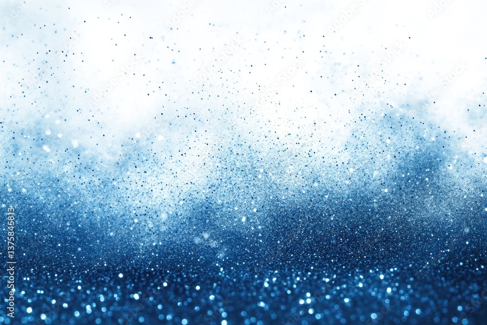 Obraz premium Abstract blue glitter background with sparkling lights and bokeh effect, perfect for festive designs.