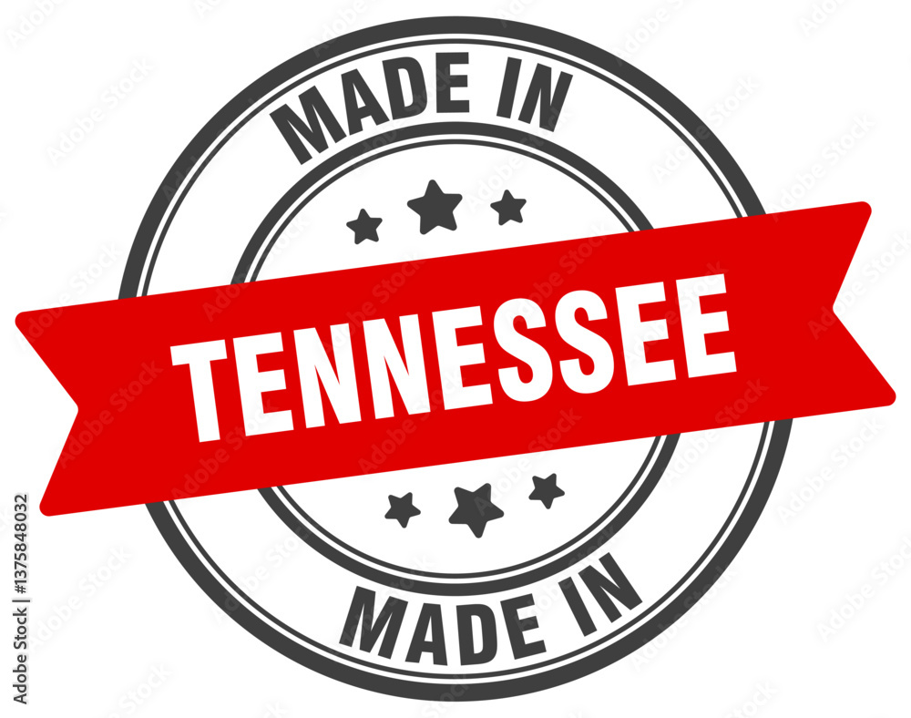 Fototapeta premium Made in Tennessee round sign. Made in Tennessee stamp.