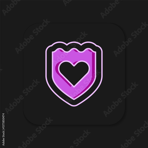 Filled outline Immune system icon isolated on black background. Medical shield. Flat filled outline style with shadow. Vector