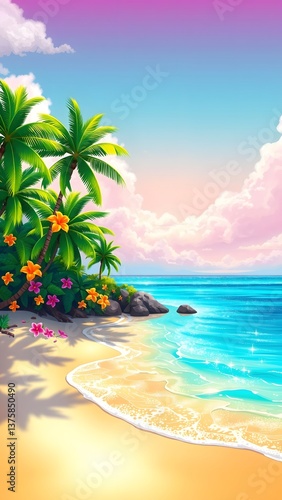 Tropical Sunset Beach Paradise