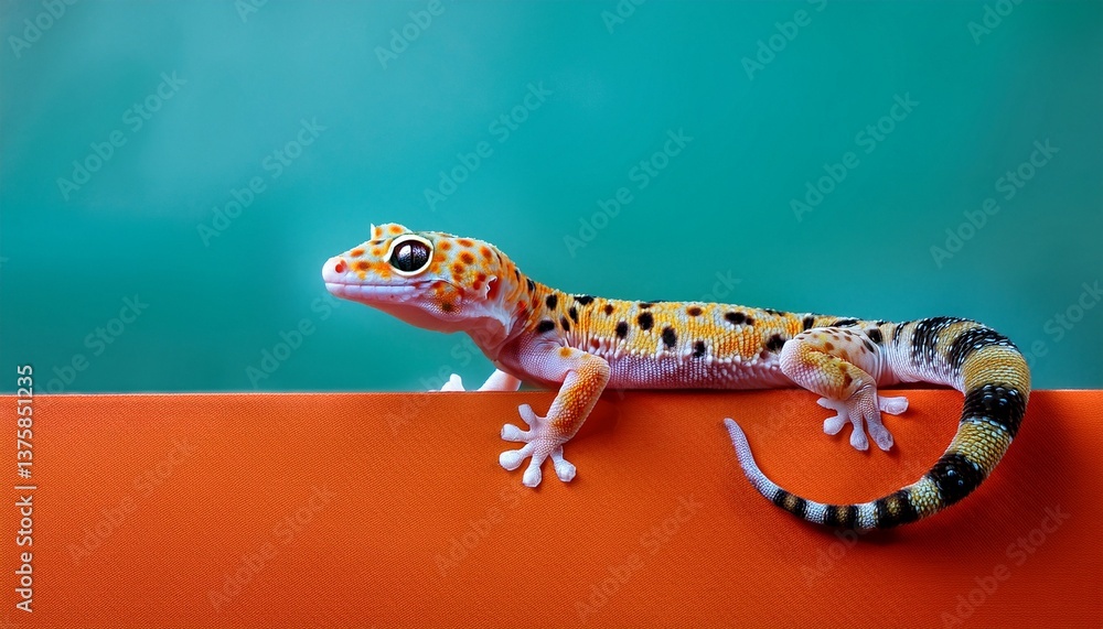 Fototapeta premium lizard on a blue background