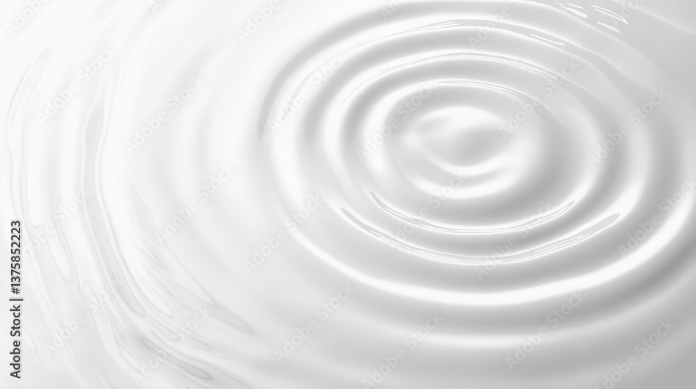 Abstract Image of Milk or White Paint Rippling Outwards, Background Creating a Visually Appealing and Minimalistic Design with a Smooth and Shiny Texture Abstract Image of Milk or White Paint Rippling Outwards, Background Creating a Visually Appealing and Minimalistic Design with a Smooth and Shiny Texture