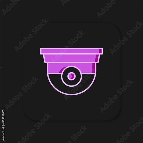 Filled outline Security camera icon isolated on black background. Flat filled outline style with shadow. Vector