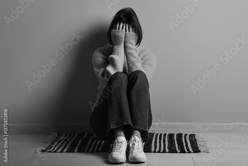 Lonely depressed young woma...