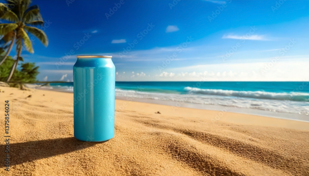Coconut water can mockup, Ai generated image Coconut water can mockup, Ai generated image