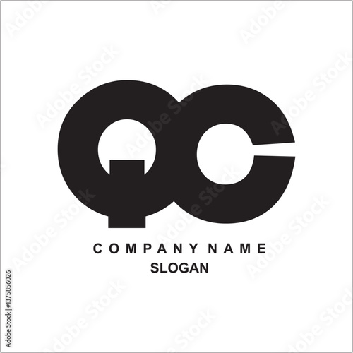 QC Letter Initial Logo Design, Vector Template EPS 