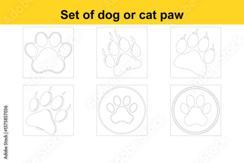 Flat Paw Print Icon for Dog and Cat Apps, Websites, and Pet Services