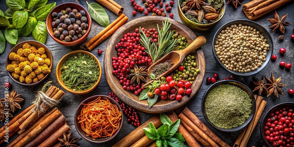 Aromatic Herbs & Spices Composition Aromatic Herbs & Spices Composition