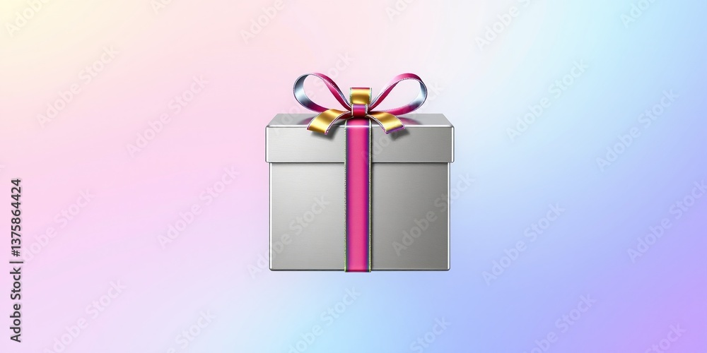 Industrial Steel Gift Box with Rainbow Ripple Distortion Industrial Steel Gift Box with Rainbow Ripple Distortion