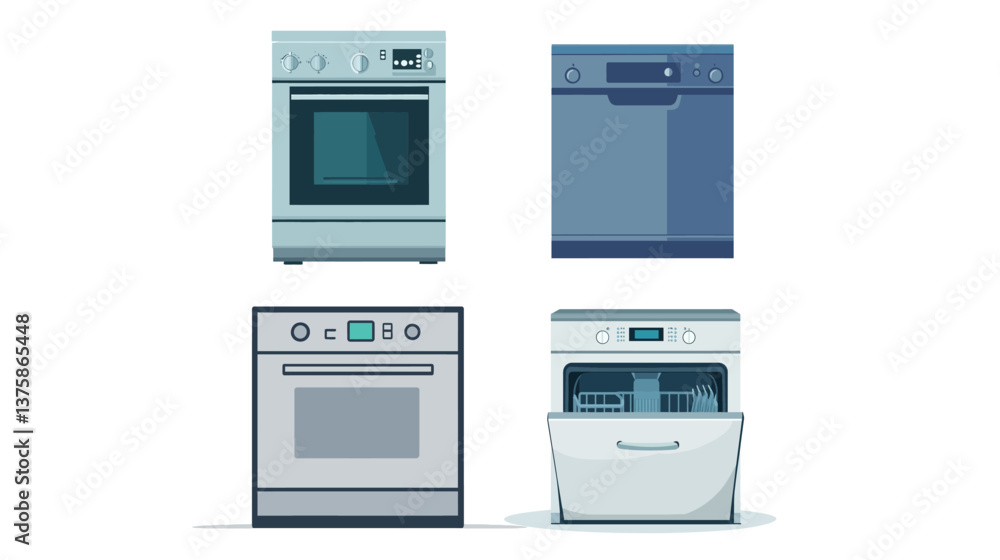 Dishwasher Vector Graphic Design Illustration Dishwasher Vector Graphic Design Illustration