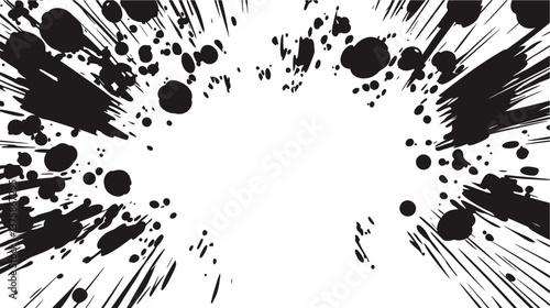 Explosion Border Isolated on White Background – Dynamic Blast Effect