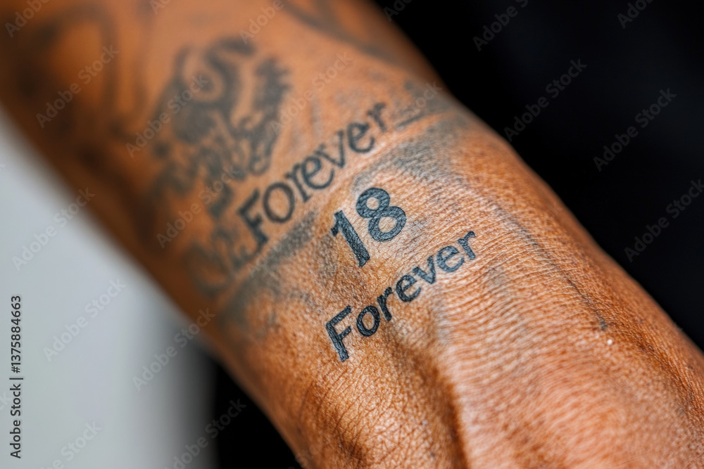 Fototapeta premium Forever 18 Tattoo on Arm