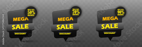 Sale banner design, mega sale, special offer, discounts from 5% to 95%. Vector. EPS 10.
