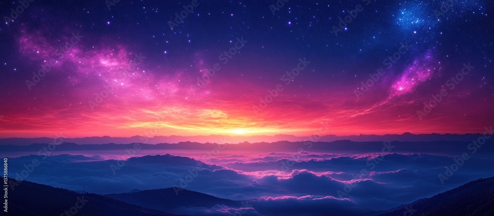 Epic Sunrise Over Mountain Cloudscape Epic Sunrise Over Mountain Cloudscape