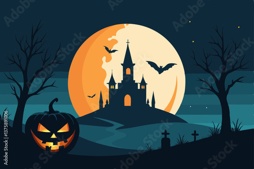 halloween background with pumpkin