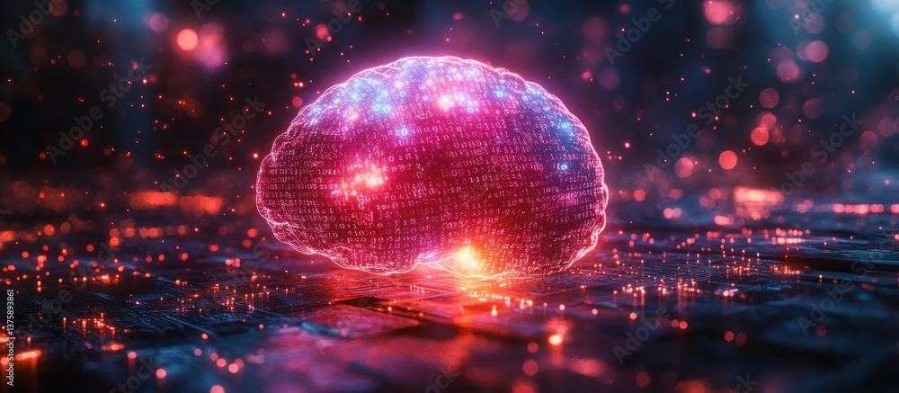Digital Brain Futuristic Abstract Background Digital Brain Futuristic Abstract Background